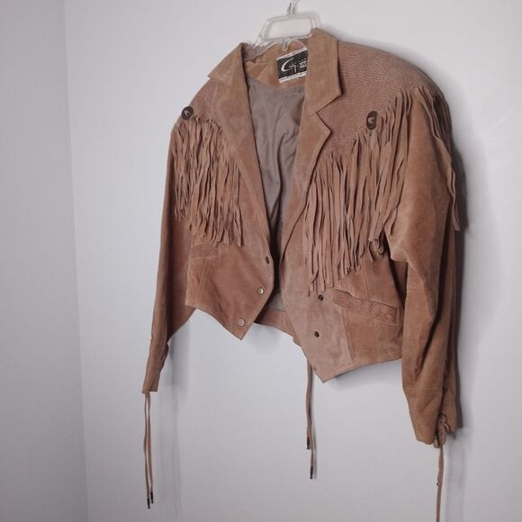 Vintage leather fringe jacket size medium - Picture 3 of 10